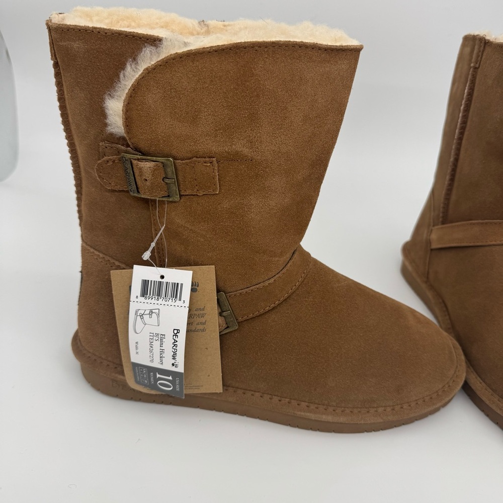Bearpaw Elaina Hickory Suede Shearling Lined Winter Boots | Women’s Size 10 NWT - Picture 2 of 11